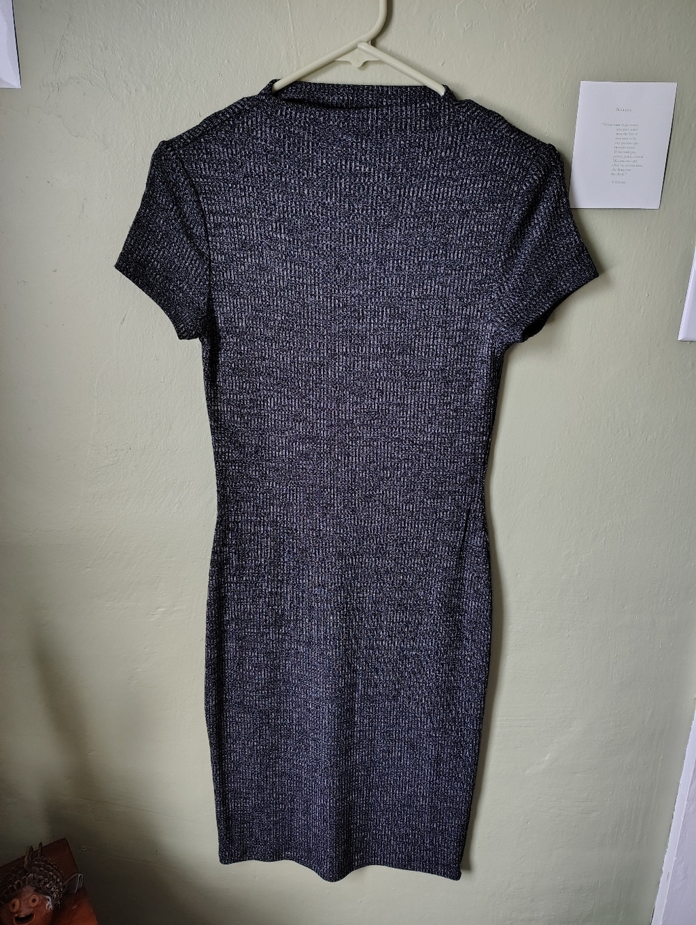 *Like New* Charlotte Russe Women's Medium Dark Gray Short Sleeve Mock Neck Dress